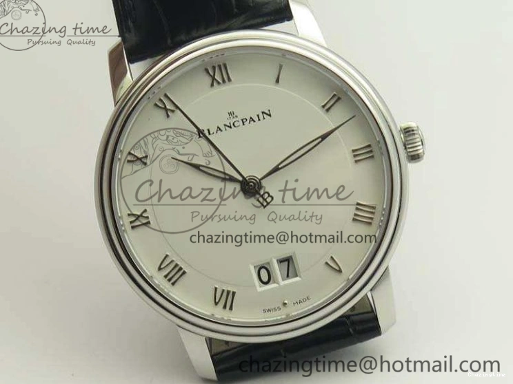 1228 SportInspired Villeret 6669 SS HG 1:1 Best Edition White Dial On Leather Strap V 8099